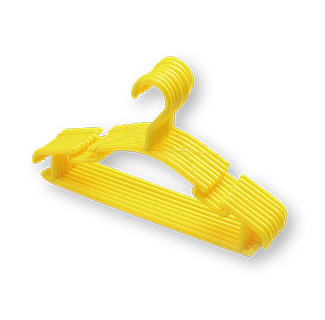 Plastic Yellow Clothing Hangers